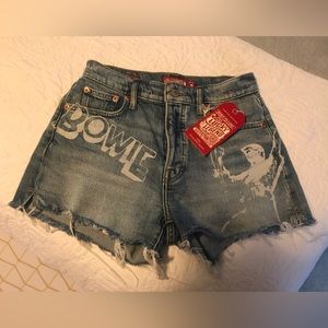 💗Lucky brand collab David Bowie denim cut-offs- size 24 (00)💗(#17)